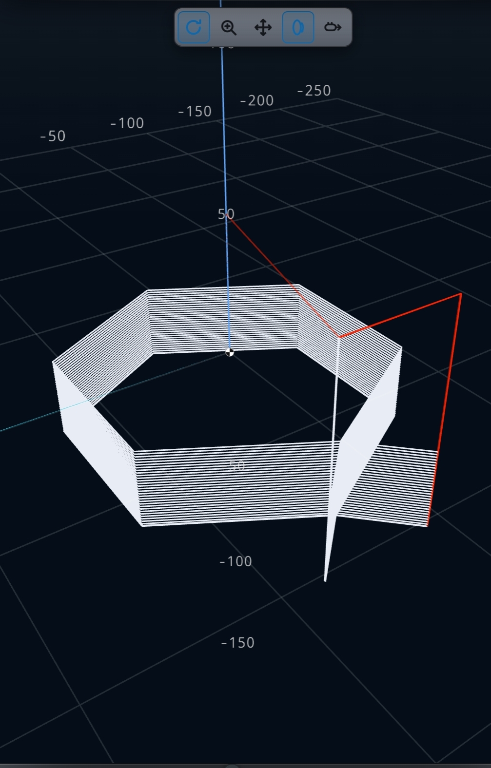 Trajetória de Bolsão hexagonal no simulador